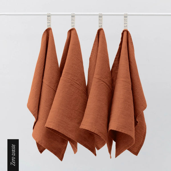 linen tales Zero Waste Baked Clay Linen Kitchen Towels Set of 4
