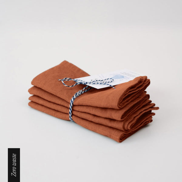 linen tales Zero Waste Baked Clay Linen Napkins Set of 4