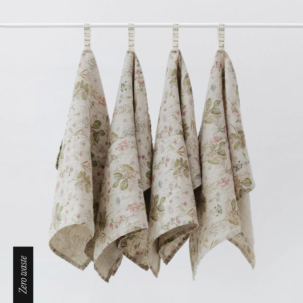 linen tales Zero Waste Botany Linen Kitchen Towels Set of 4