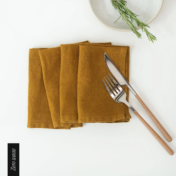 linen tales Zero Waste Bronze Linen Napkins Set of 4