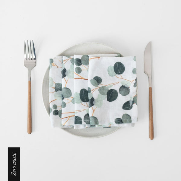 linen tales Zero Waste Eucalyptus Linen Napkins Set of 4