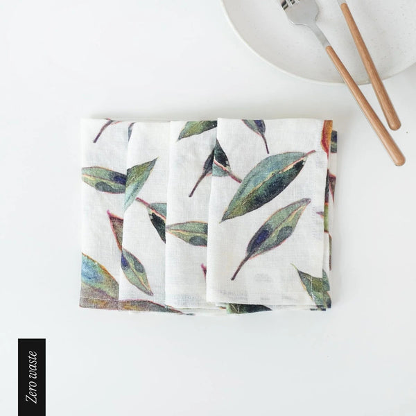 linen tales Zero Waste Golden Fall Linen Napkins Set of 4