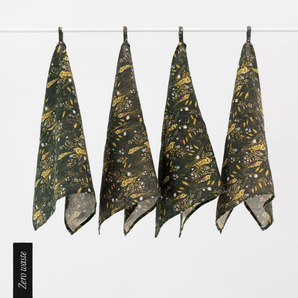 linen tales Zero Waste LIMITED EDITION Woodland Linen Kitchen Towels Set of 4