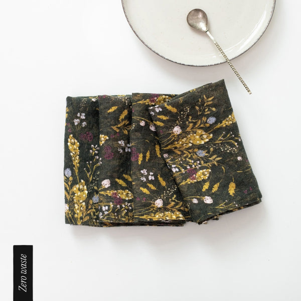 linen tales Zero Waste LIMITED EDITION Woodland Linen Napkins Set of 4