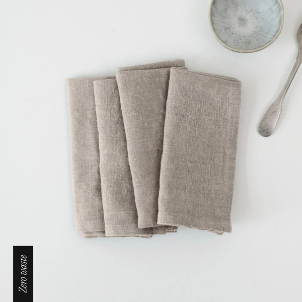 linen tales Zero Waste Natural Linen Napkins Set of 4