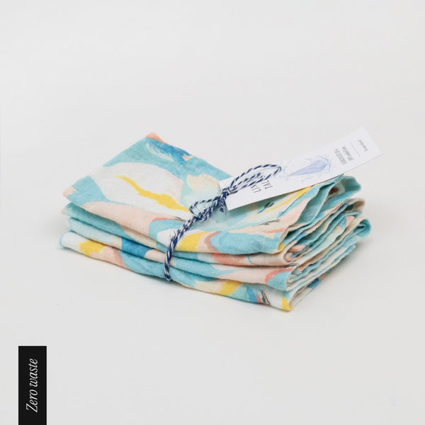linen tales Zero Waste Pastel Iris Linen Napkins Set of 4
