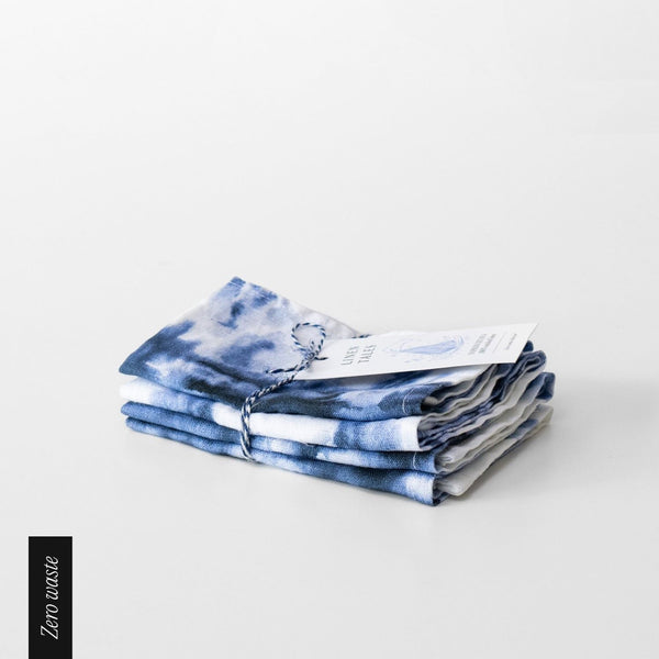 linen tales Zero Waste Tie Dye Linen Napkins Set of 4
