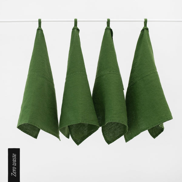 linen tales Zero Waste True Green Linen Kitchen Towels Set of 4