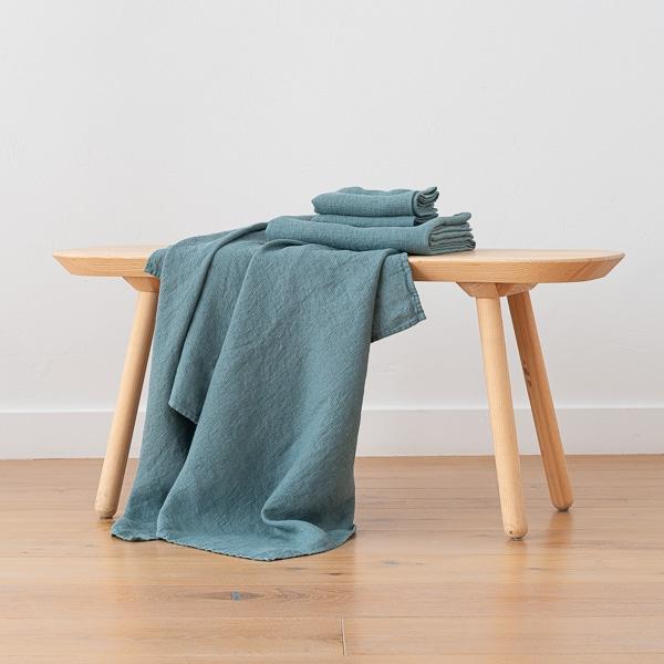 Linenme Arctic Linen Waffle Bath Towels And Hand Towels Washed