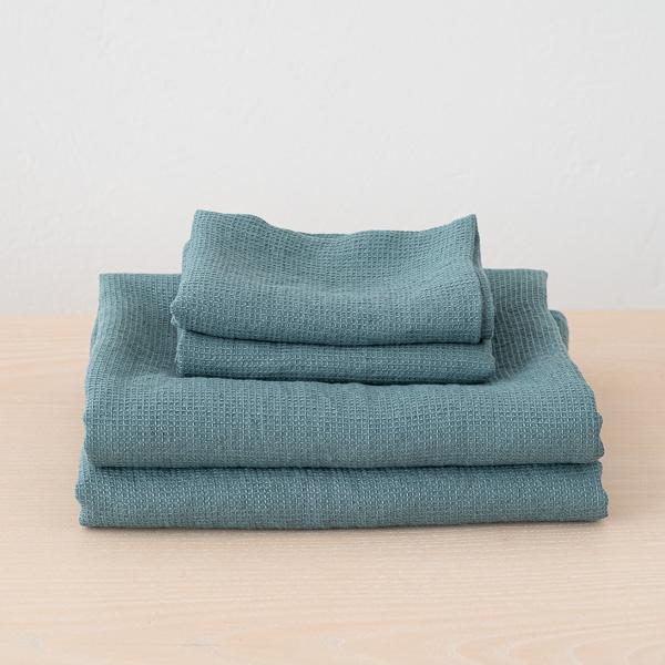 linenme Arctic Linen Waffle Bath Towels and Hand Towels Washed