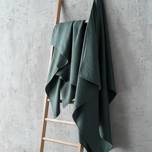 Linenme Balsam Green Huckaback Linen Bath Towel Lara