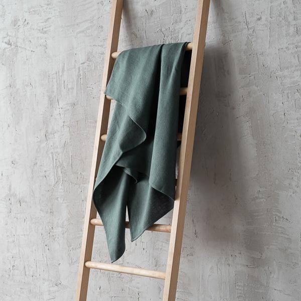 Linenme Balsam Green Huckaback Linen Bath Towel Lara
