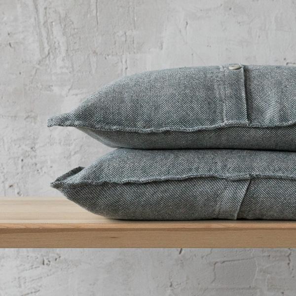 Linenme Balsam Green Linen Cushion Cover Rustico Washed