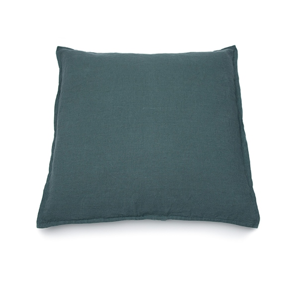 Linenme Balsam Green Linen Cushion Cover Stone Washed