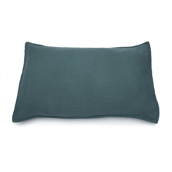 Linenme Balsam Green Linen Cushion Cover Stone Washed