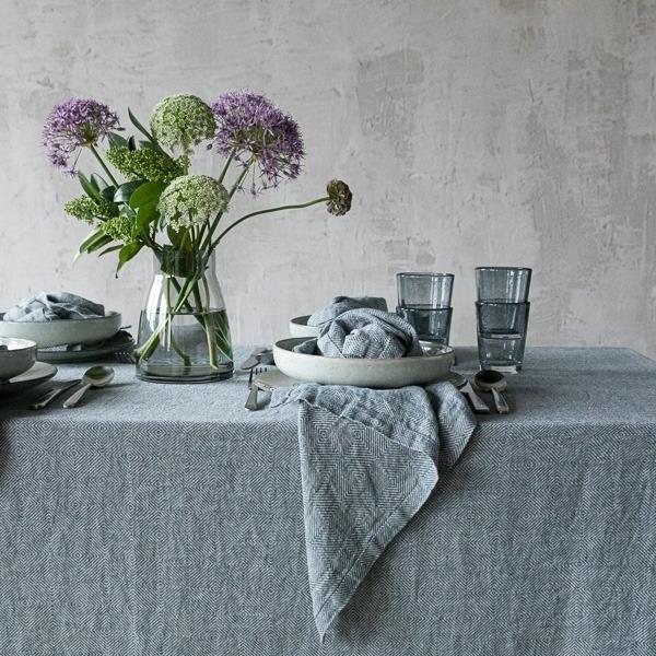 Linenme Balsam Green Linen Fabric Stone Washed Rhomb