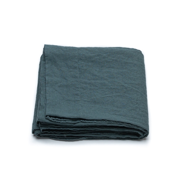 Linenme Balsam Green Stone Washed Bed Linen Flat Sheet