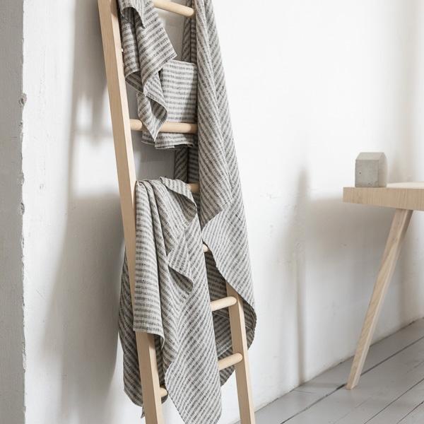 Linenme Black Natural Linen Bath Towels Set Brittany