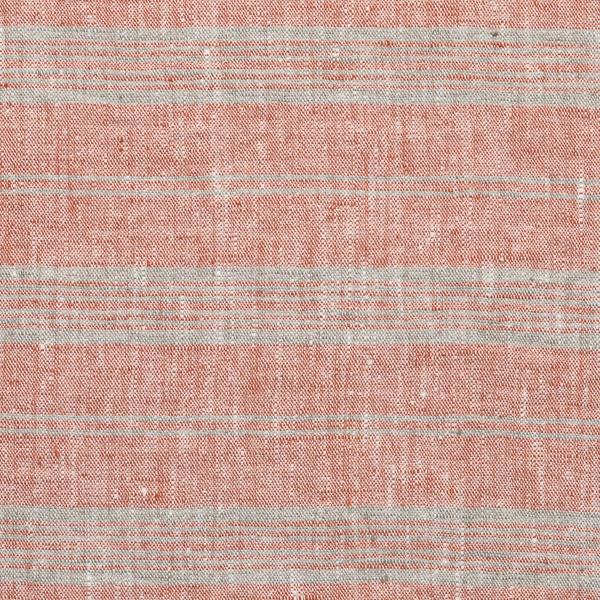 linenme Brick Natural Linen Fabric Sample Multistripe