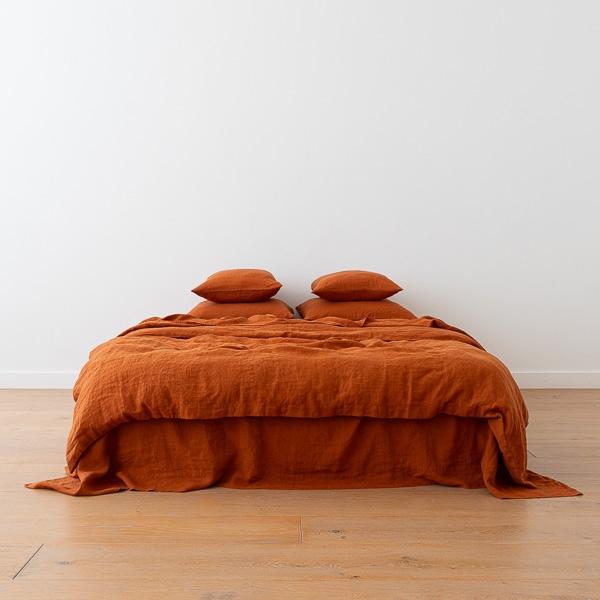 Linenme Cinnamon Stone Washed Bed Linen Pillow Case