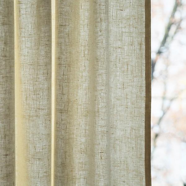 Linenme Cream Linen Pencil Pleats Curtain Panel Lara