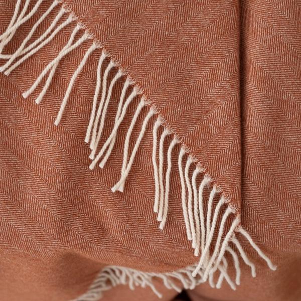 Linenme Extra Fine Merino Wool Throw Henry Cinnamon