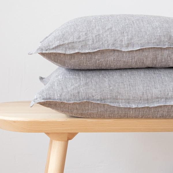 Linenme Graphite Linen Cushion Cover Crushed Melange