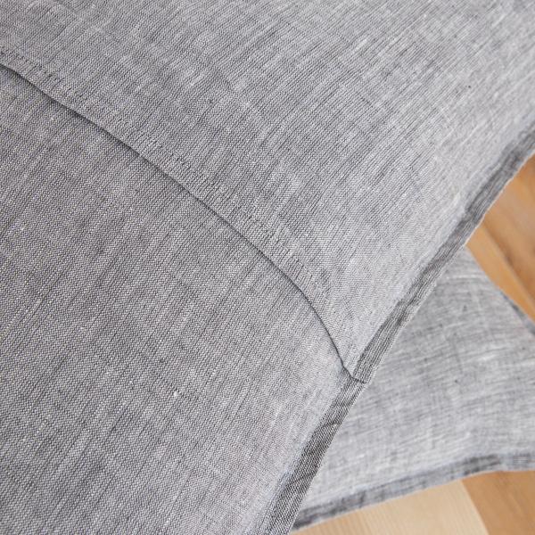 Linenme Graphite Linen Cushion Cover Crushed Melange