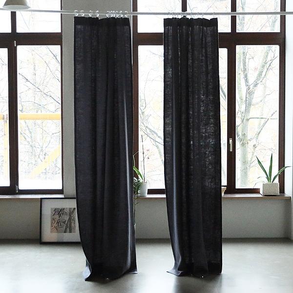 Linenme Grey Linen Curtain Panel With Pencil Pleats Lara