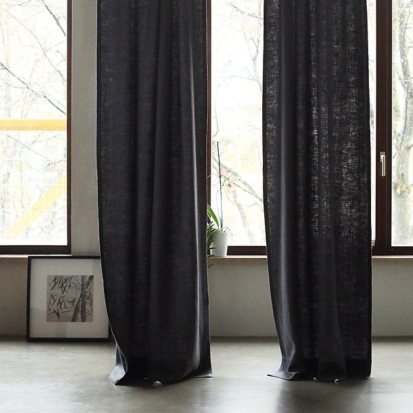 Linenme Grey Linen Curtain Panel With Pencil Pleats Lara