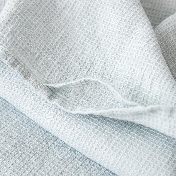 Linenme Ice Blue Linen Bath Towels And Hand Towels Washed Waffle