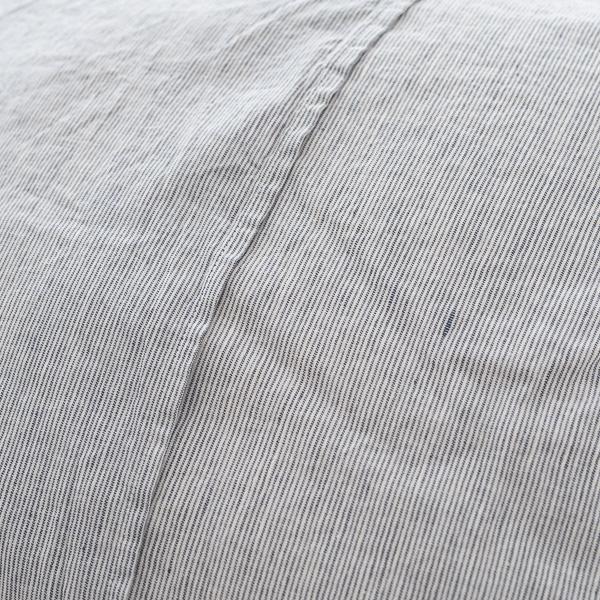 Linenme Indigo Linen Cushion Cover Pinstripe Washed