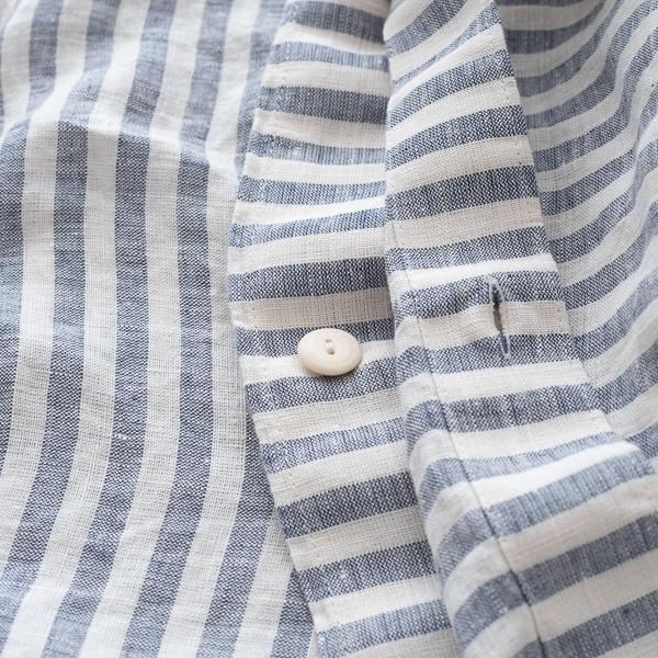 Linenme Indigo Washed Bed Linen Duvet Ticking Stripe