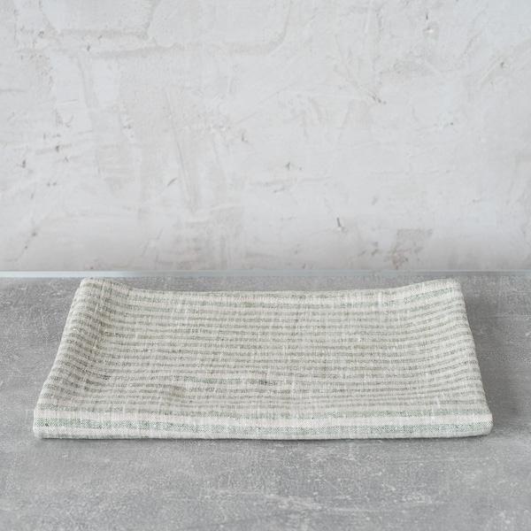 linenme Linen Bath Towel Forest Green Natural Brittany