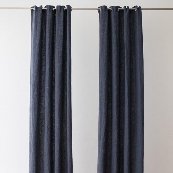 Linenme Linen Curtain Panel With Grommets Terra Anthracite