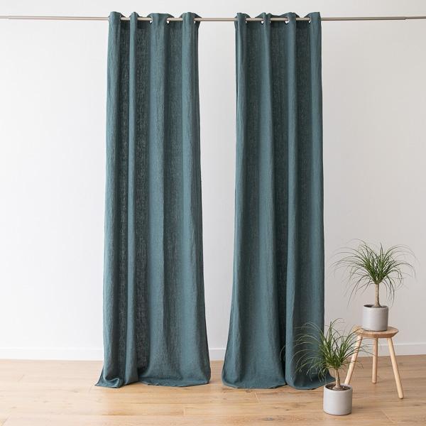Linenme Linen Curtain Panel With Grommets Terra Balsam Green
