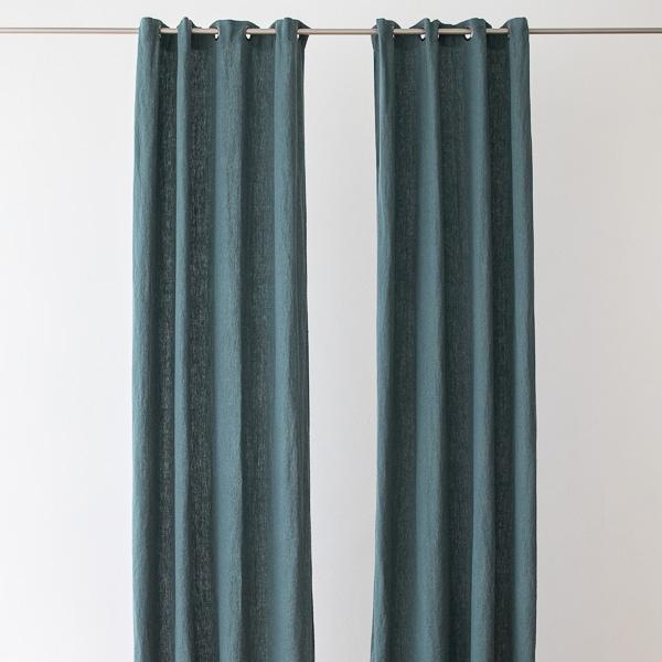 Linenme Linen Curtain Panel With Grommets Terra Balsam Green