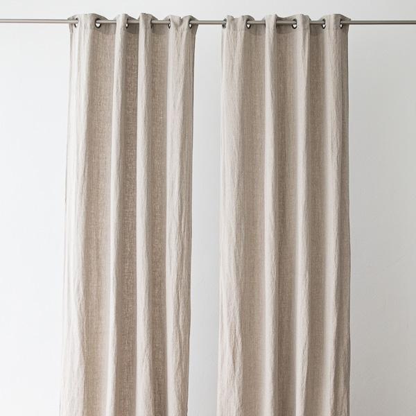 Linenme Linen Curtain Panel With Grommets Terra Natural