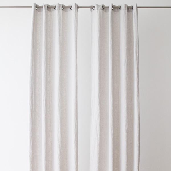 Linenme Linen Curtain Panel With Grommets Terra Silver