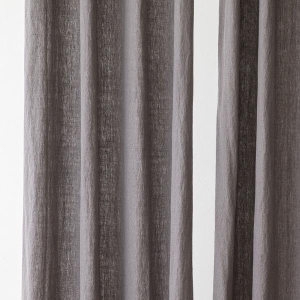 Linenme Linen Curtain Panel With Grommets Terra Steel Grey