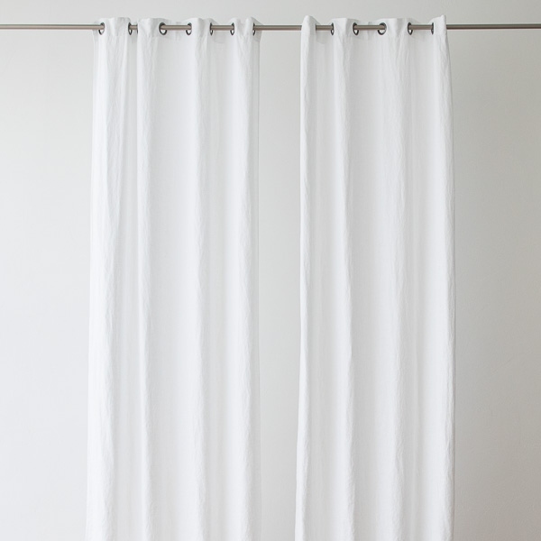 Linenme Linen Curtain Panel With Grommets Terra White