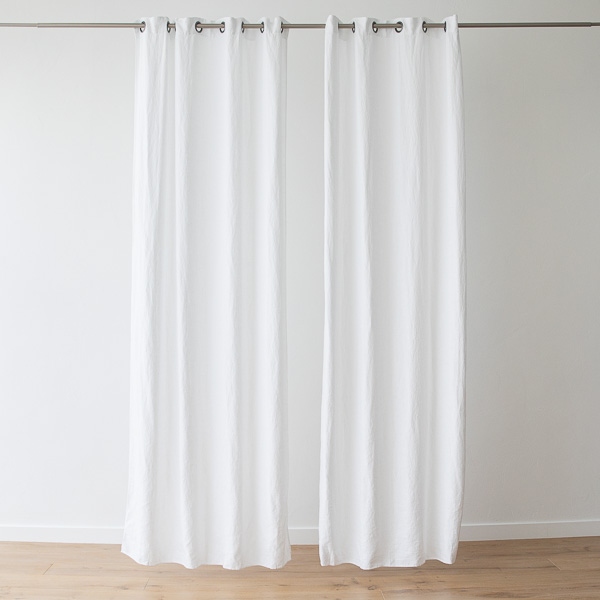 Linenme Linen Curtain Panel With Grommets Terra White