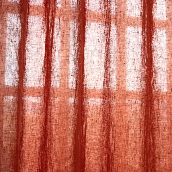 Linenme Linen Curtain Panel With Ties Brick Stone Washed