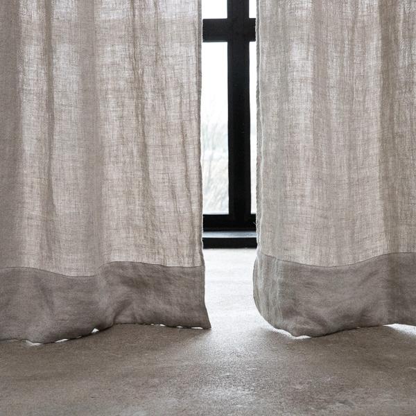 Linenme Linen Curtain Panel With Ties Natural Rustico Washed