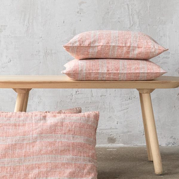 Linenme Linen Cushion Cover Brick Natural Multistripe