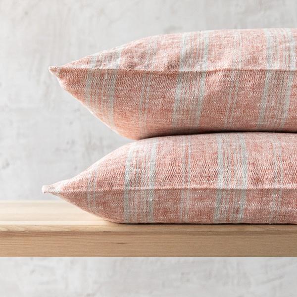 Linenme Linen Cushion Cover Brick Natural Multistripe