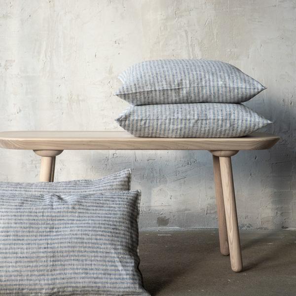 linenme Linen Cushion Cover Indigo Natural Brittany