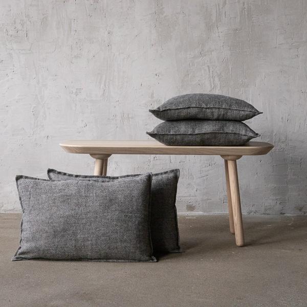 linenme Linen Cushion Cover Natural Black Rustico Washed