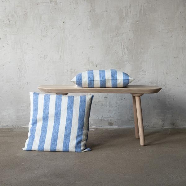 Linenme Linen Cushion Cover Off White Blue Philippe