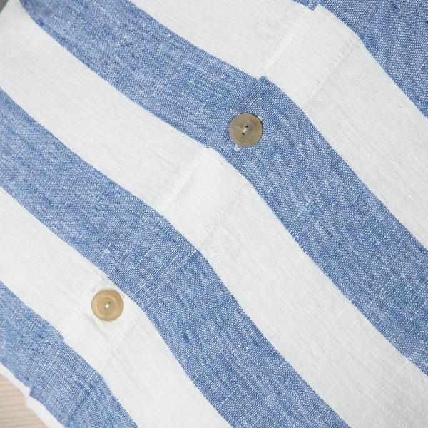 Linenme Linen Cushion Cover Off White Blue Philippe